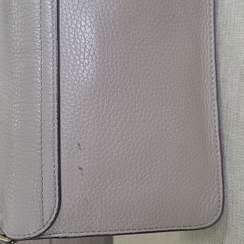 Tory Burch Gray Pebble Leather Flap Front Chain Shoulder Bag - Picture 5 of 16